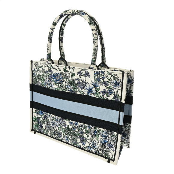 Dior Canvas Tote Motif Multicolor Book Flower Medium - Picture 1 of 15